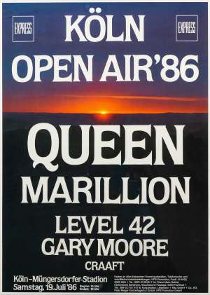 Poster - Queen in Cologne on 19.07.1986