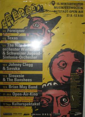 Poster - Brian May in Winterthur on 12.09.1993
