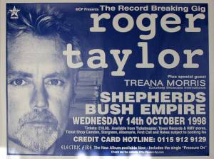 Poster - Roger Taylor in London on 14.10.1998