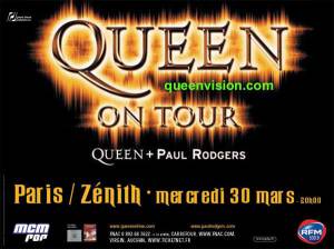 Poster - Queen + Paul Rodgers in Paris on 31.03.2005