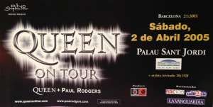 Poster - Queen + Paul Rodgers in Barcelona on 02.04.2005