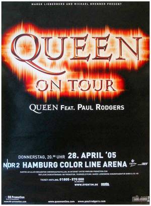 Poster - Queen + Paul Rodgers in Hamburg on 28.04.2005
