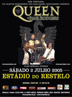 Poster - Queen + Paul Rodgers in Lisbon on 02.07.2005
