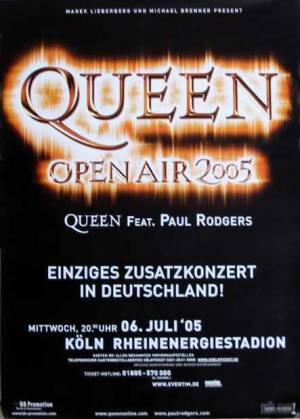 Poster - Queen + Paul Rodgers in Cologne on 06.07.2005