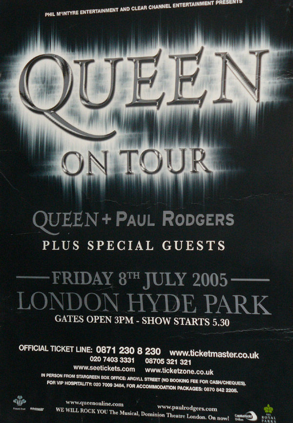 Queen + Paul Rodgers in Hyde Park on 15.07.2005