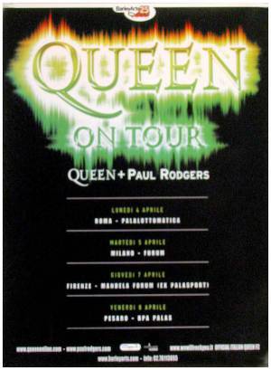 Poster - Queen + Paul Rodgers in Italy in 2005