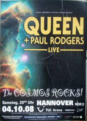 Poster - Queen + Paul Rodgers in Hannover on 04.10.2008