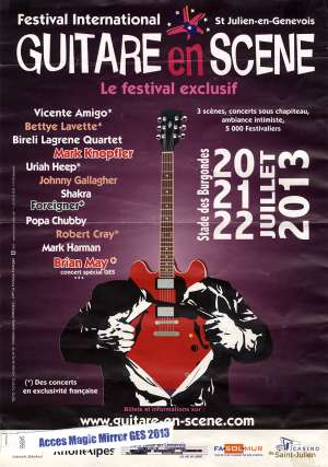 Poster - Brian with Kerry Ellis at a guitar festival in Saint-Julien-en-Genevois, France