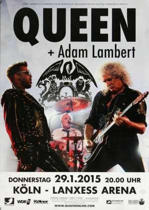 Poster - Queen + Adam Lambert in Cologne on 29.01.2015