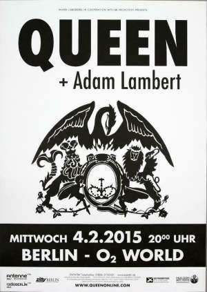 Poster - Queen + Adam Lambert in Berlin on 04.02.2015