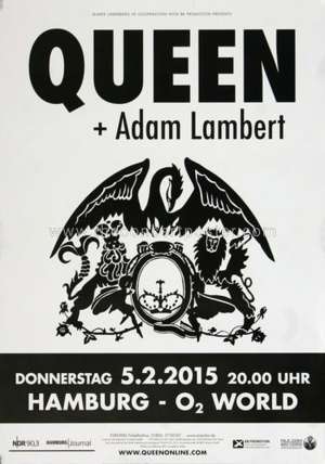 Poster - Queen + Adam Lambert in Hamburg on 05.02.2015