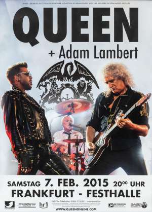 Poster - Queen + Adam Lambert in Frankfurt on 07.02.2015