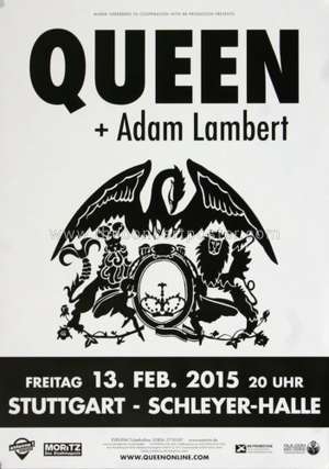 Poster - Queen + Adam Lambert in Stuttgart on 13.02.2015