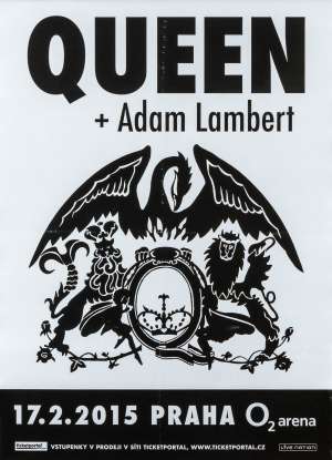 Poster - Queen + Adam Lambert in Prague on 17.02.2015
