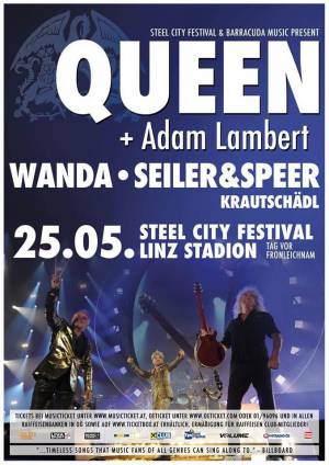 Poster - Queen + Adam Lambert in Linz on 25.05.2016
