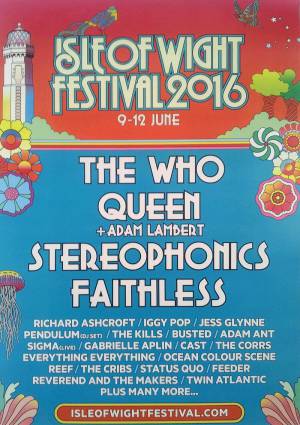 Poster - Queen + Adam Lambert at Isle of Wight on 12.06.2016