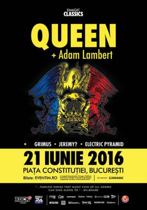 Poster - Queen + Adam Lambert in Bucharest on 21.06.2016