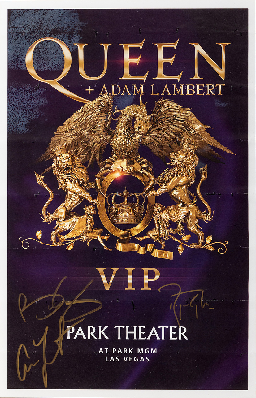 Queen + Adam Lambert in Las Vegas in September 2018 - signed poster given to VIP customers