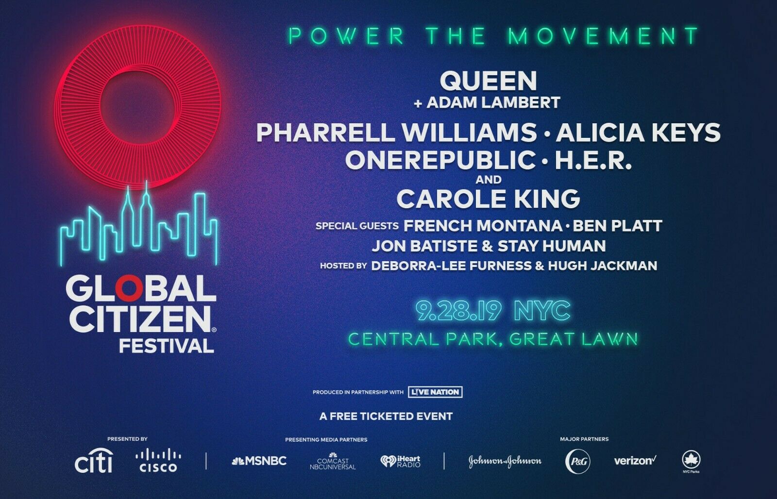 Concert: Queen + Adam Lambert live at the Central Park, New York, NY ...