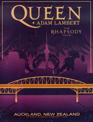 Poster - Queen + Adam Lambert in Auckland on 07.02.2020