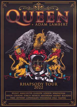 Poster - Queen + Adam Lambert on tour in 2022