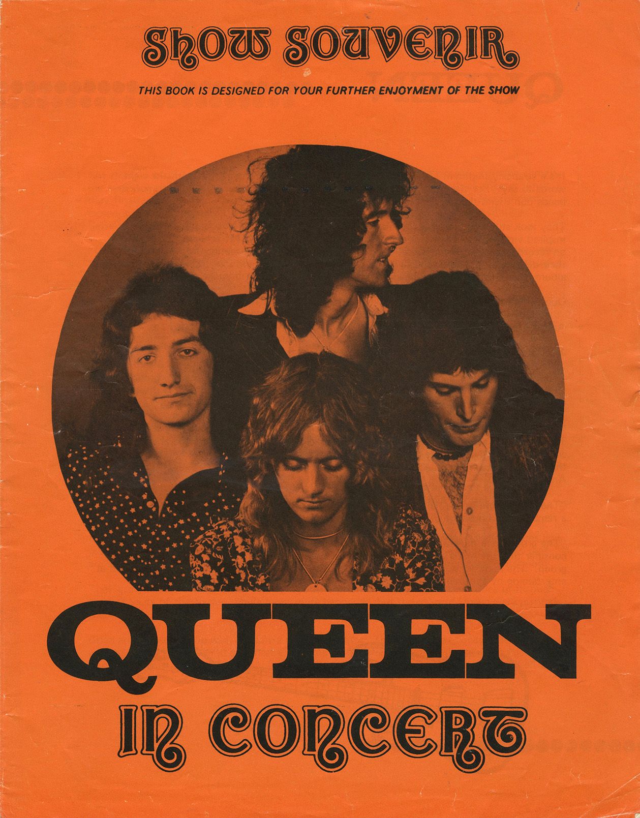 Early Queen show souvenir - orange without photo (UK)