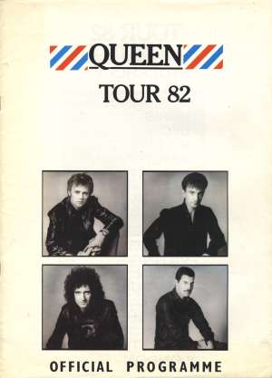 Hot Space tour program (Europe) - with cities listed on page 2 and band photo on page 3