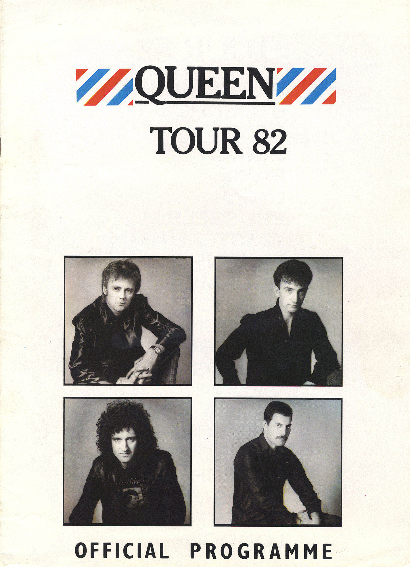 Hot Space tour program (Europe) - with cities listed on page 2 and Freddie photo on page 3
