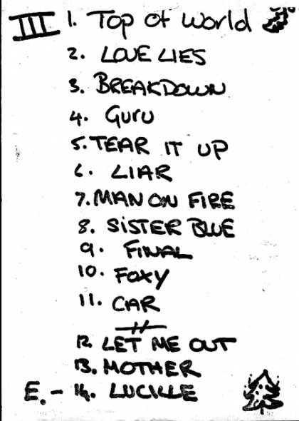 Setlist - The Cross + Brian May - 07.12.1990 London, UK - Fan club Xmas party with Brian