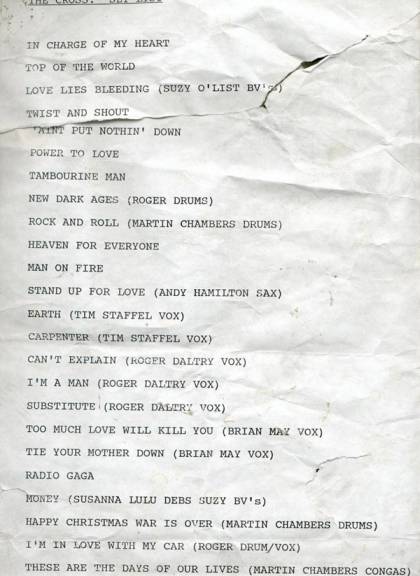 Setlist - The Cross + Brian May - 22.12.1992 London, UK - Xmas party with special guests
