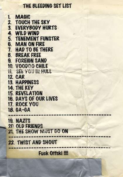 Setlist - Roger Taylor - 18.01.1995 Genova, Italy