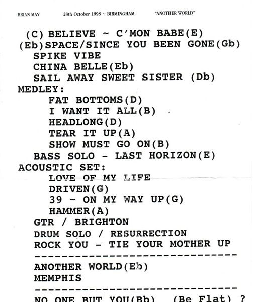 Brian May in Birmingham, 28.10.1998