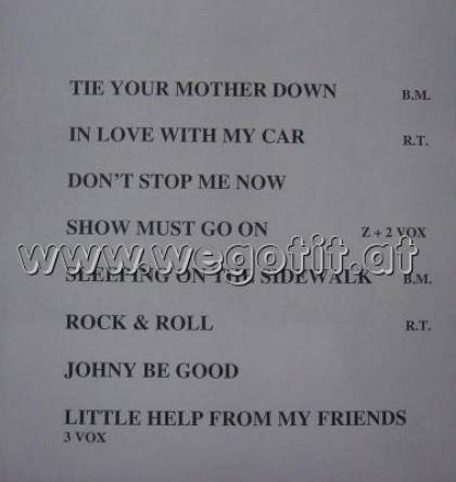 Setlist - Brian May + Roger Taylor - 17.10.2004 Moscow, Russia - WWRY afterparty