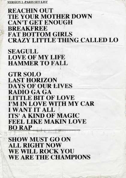 Setlist - Queen + Paul Rodgers - 30.03.2005 Paris, France