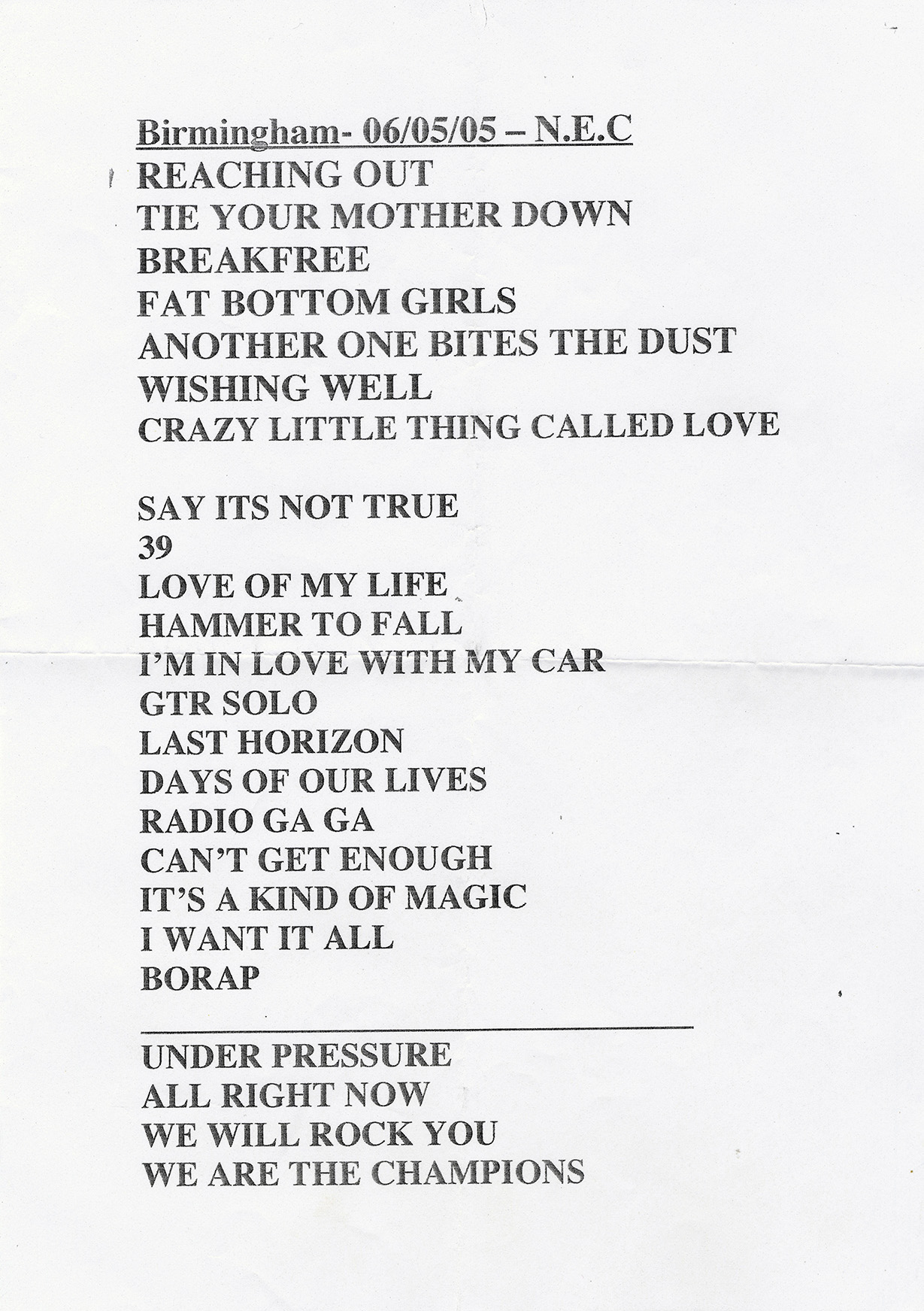 Queen with Paul Rodgers in Birmingham on 06.05.2005