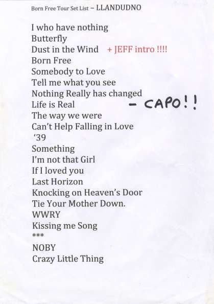 Setlist - Brian May - 29.06.2013 Llandudno, UK