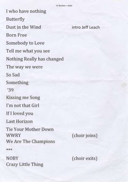 Setlist - Brian May - 19.02.2014 Buxton, UK