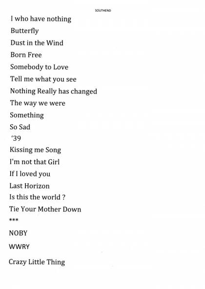 Setlist - Brian May - 26.02.2014 Southend, UK