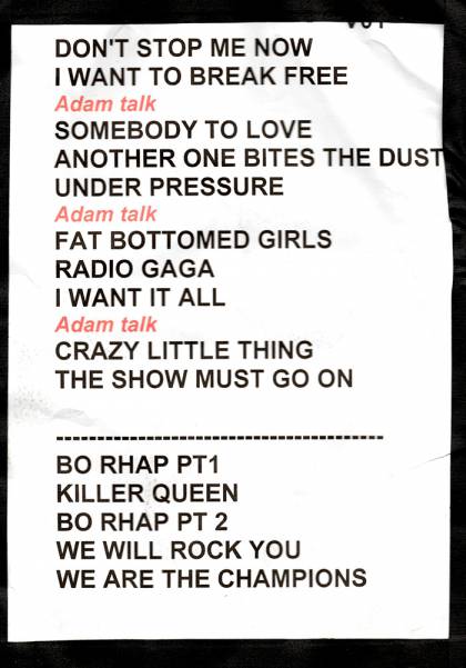 Setlist - Queen + Adam Lambert - 31.12.2014 London, UK