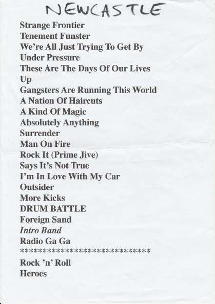 Setlist - Roger Taylor - 02.10.2021 Newcastle, UK