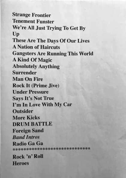 Setlist - Roger Taylor - 03.10.2021 Manchester, UK