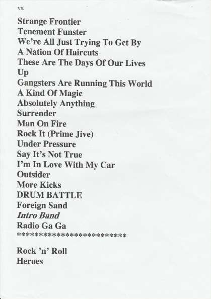 Setlist - Roger Taylor - 08.10.2021 Liverpool, UK