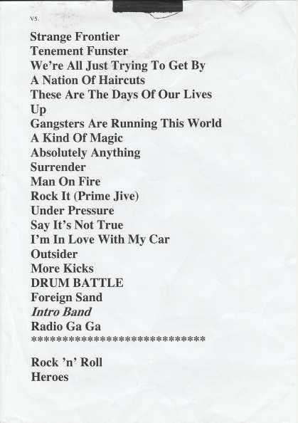 Setlist - Roger Taylor - 14.10.2021 Plymouth, UK