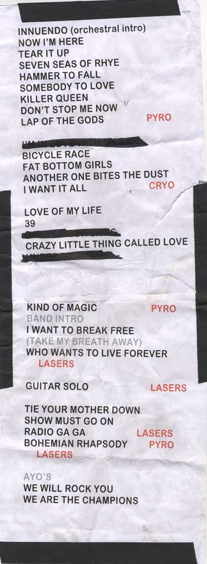 Setlist - Queen + Adam Lambert - 09.06.2022 London, UK
