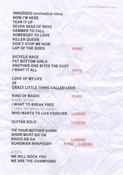 Setlist - Queen + Adam Lambert - 21.06.2022 London, UK