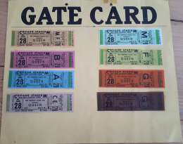 Gate card (for the security) which displays all existing tickets for the concert - Chicago 28.01.1977