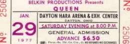 Ticket for a cancelled concert (Dayton, USA)
