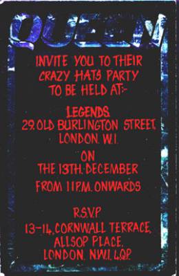 Invite to a Crazy tour afterparty (London, UK)