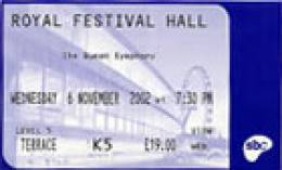 Ticket to the Queen Symphony premiere (London, UK)