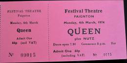 Ticket stub - Queen live at the Festival Hall, Paignton, UK [04.03.1974]